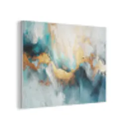Abstract - Kunst - Gold - Blauw PET vilt klein -3d