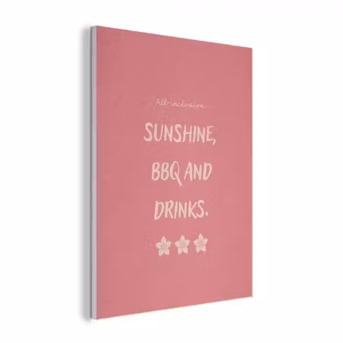 BBQ - Quote - Roze - Zomer PET vilt klein -3d