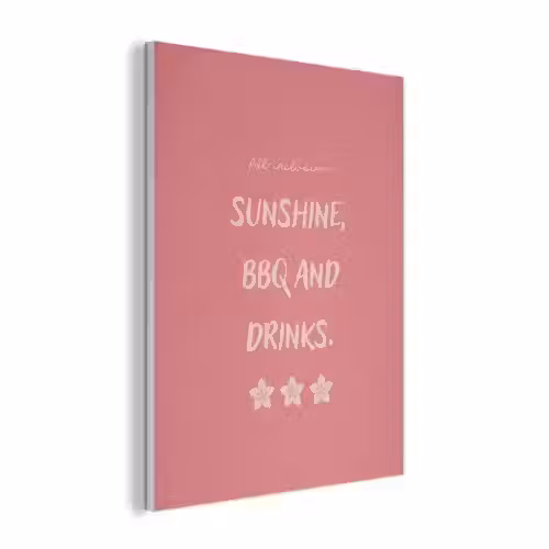 BBQ - Quote - Roze - Zomer PET vilt klein -3d