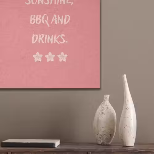 BBQ - Quote - Roze - Zomer PET vilt klein -sfeer6_closeup