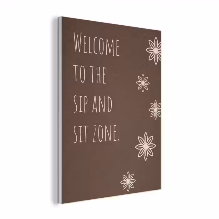 Bruin - Quote - Bloemen - Zomer PET vilt klein -3d