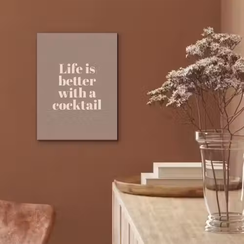 Cocktail - Tekst - Patroon - Wit PET vilt klein -sfeer4