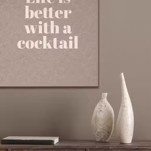 Cocktail - Tekst - Patroon - Wit PET vilt klein -sfeer6_closeup