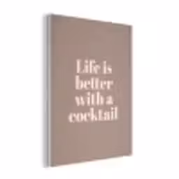 Cocktail - Tekst - Patroon - Wit PET vilt klein -3d