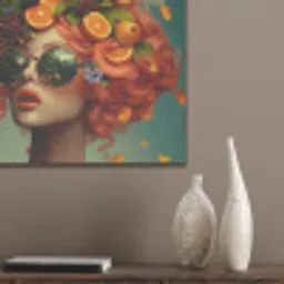 Vrouw - Sinaasappel - Bessen - Oranje PET vilt klein -sfeer6_closeup