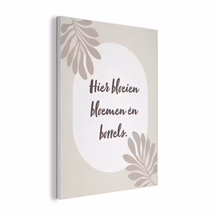 Bloemen - Quote - Zomer - Beige PET vilt klein -3d