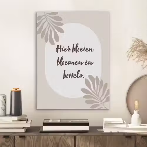 Bloemen - Quote - Zomer - Beige PET vilt klein -sfeer1