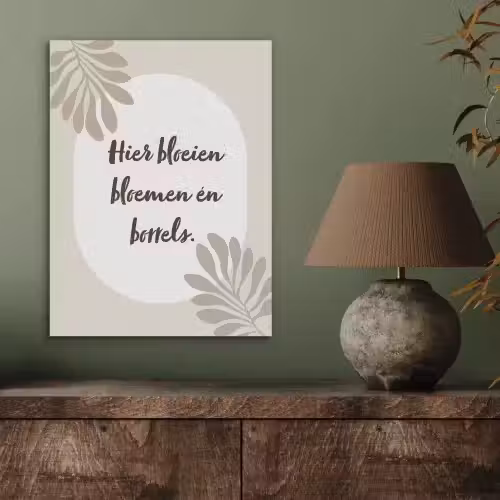 Bloemen - Quote - Zomer - Beige PET vilt klein -sfeer2