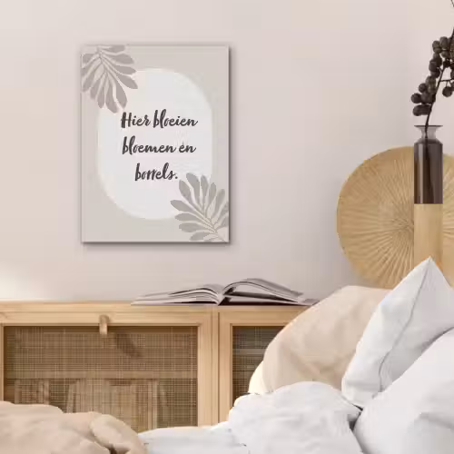 Bloemen - Quote - Zomer - Beige PET vilt klein -sfeer3