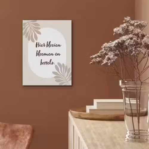 Bloemen - Quote - Zomer - Beige PET vilt klein -sfeer4