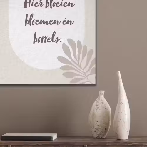 Bloemen - Quote - Zomer - Beige PET vilt klein -sfeer6_closeup