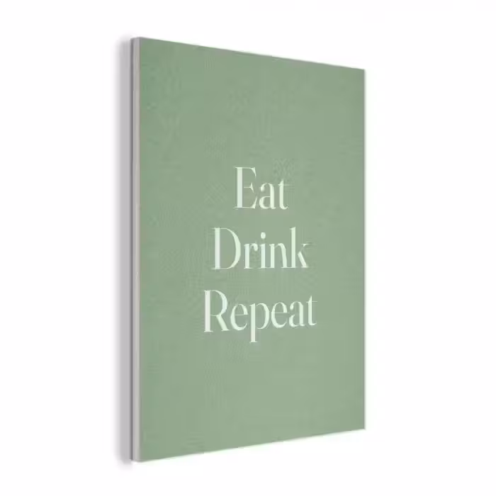 Eten - Drinken - Tekst - Mintgroen PET vilt klein -3d