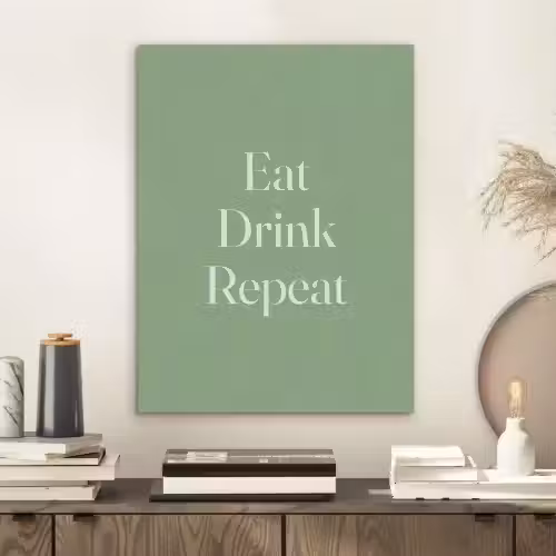 Eten - Drinken - Tekst - Mintgroen PET vilt klein -sfeer1