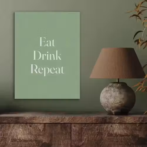 Eten - Drinken - Tekst - Mintgroen PET vilt klein -sfeer2