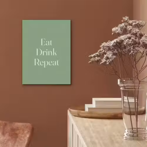 Eten - Drinken - Tekst - Mintgroen PET vilt klein -sfeer4
