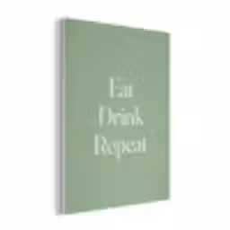 Eten - Drinken - Tekst - Mintgroen PET vilt klein -3d