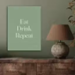 Eten - Drinken - Tekst - Mintgroen PET vilt klein -sfeer2