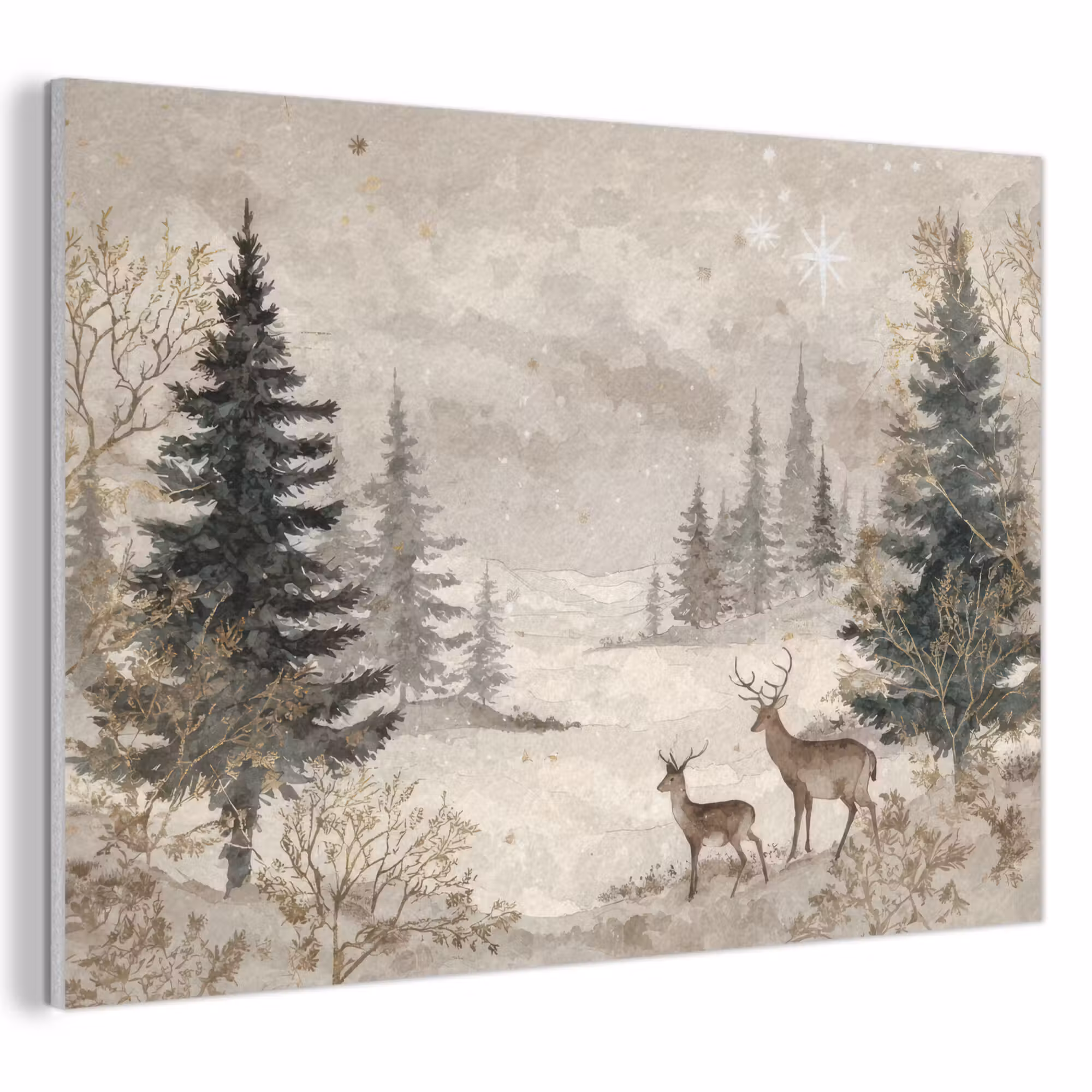 Acoustic Felt - Forest - Deer - Winter - Snow