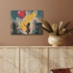 Meisje - Ballon - Hart - Graffiti PET vilt klein -sfeer4