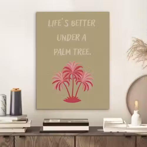 Groen - Zomer - Quote - Palmboom PET vilt klein -sfeer1