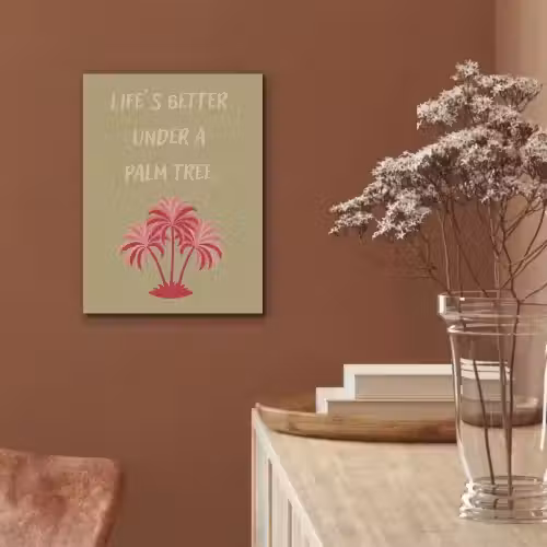 Groen - Zomer - Quote - Palmboom PET vilt klein -sfeer4