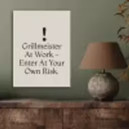 Grill - Uitroepteken - Zwart - Tekst PET vilt klein -sfeer2