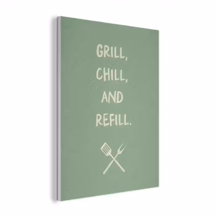 Grill - Groen - Zomer - Quote PET vilt klein -3d