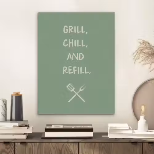 Grill - Groen - Zomer - Quote PET vilt klein -sfeer1