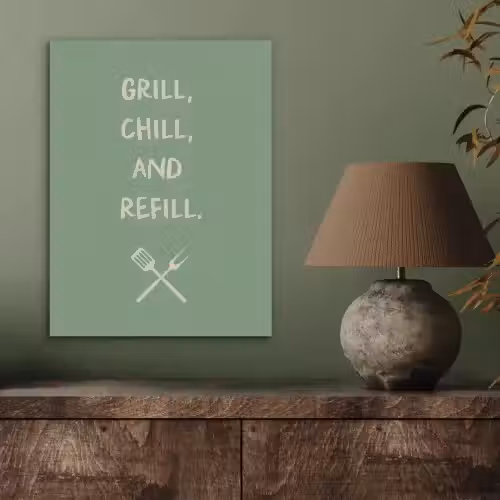 Grill - Groen - Zomer - Quote PET vilt klein -sfeer2