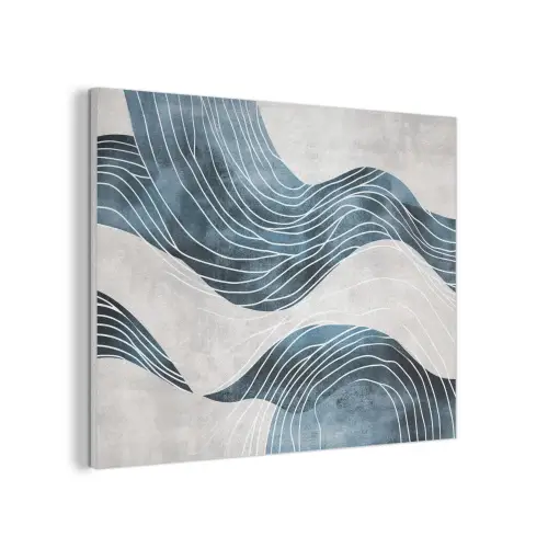 Lijnen - Golven - Abstract - Blauw PET vilt klein -3d