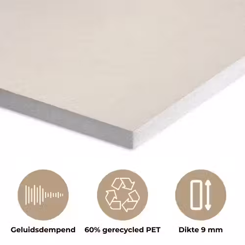 Vlees - Minimalistisch - Beige - Quote PET vilt klein -closeup_NL