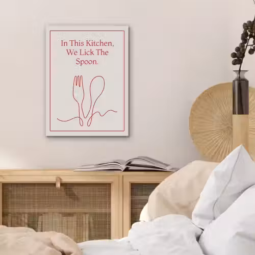 Minimalistisch - Vork - Lepel - Lijntekening PET vilt klein -sfeer3