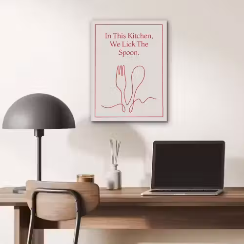 Minimalistisch - Vork - Lepel - Lijntekening PET vilt klein -sfeer5