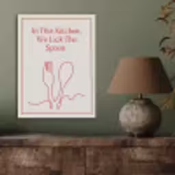 Minimalistisch - Vork - Lepel - Lijntekening PET vilt klein -sfeer2