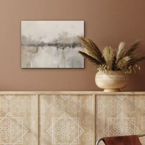 Moderne kunst - Abstract - Beige PET vilt klein -sfeer4