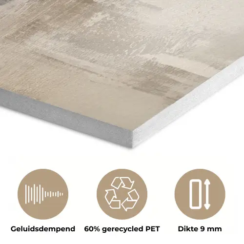 Moderne kunst - Abstract - Beige PET vilt klein -closeup_NL