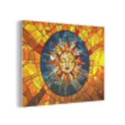 Mozaïek - Zon - Geel - Cirkel PET vilt klein -3d