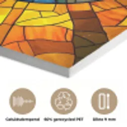 Mozaïek - Zon - Geel - Cirkel PET vilt klein -closeup_NL