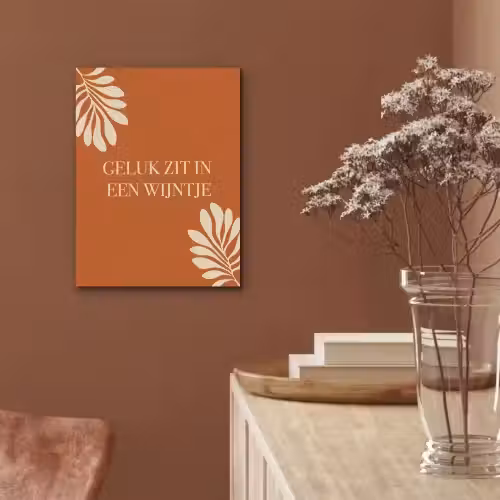 Oranje - Wijntje - Quote PET vilt klein -sfeer4