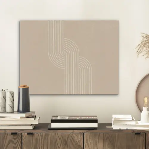 Parallelle lijnen - Lichte textuur - Beige PET vilt klein -sfeer1