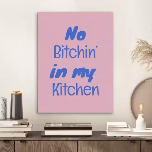 Quote - Blauw - Lettertype - Keuken PET vilt klein -sfeer1