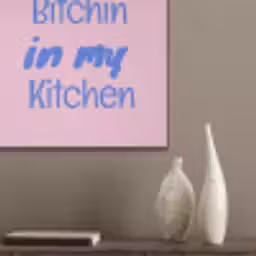 Quote - Blauw - Lettertype - Keuken PET vilt klein -sfeer6_closeup