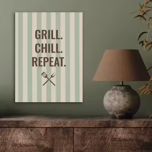 Quote - Strepen - Grill PET vilt klein -sfeer2