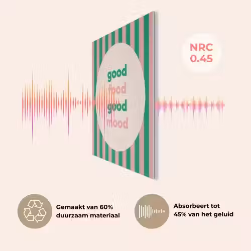 Gestreept - Quote - Ovaal - Roze PET vilt klein -USP_NL