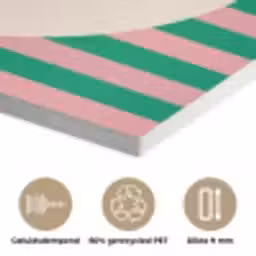 Gestreept - Quote - Ovaal - Roze PET vilt klein -closeup_NL