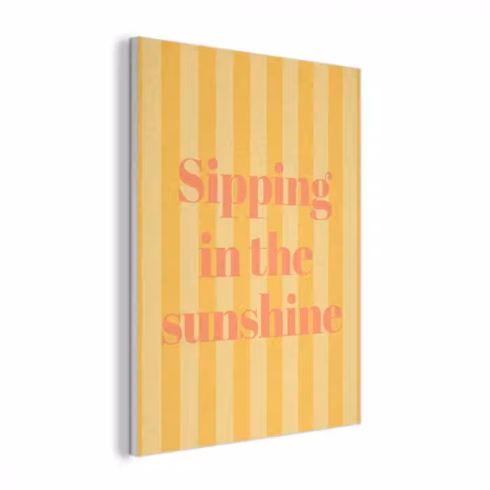 Gestreept - Geel - Sunshine - Letters PET vilt klein -3d