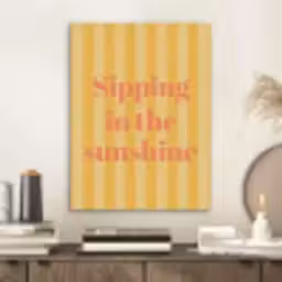 Gestreept - Geel - Sunshine - Letters PET vilt klein -sfeer1