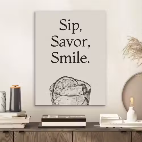 Tekst - Glas - Getekend - Citroen PET vilt klein -sfeer1