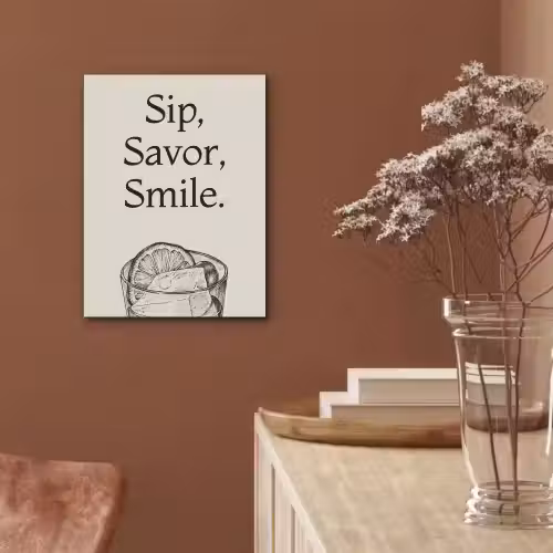 Tekst - Glas - Getekend - Citroen PET vilt klein -sfeer4