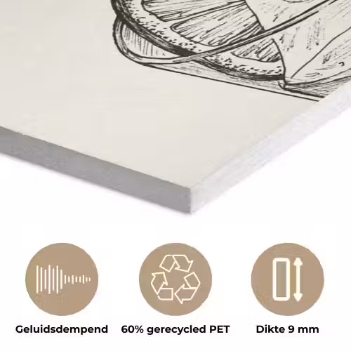 Tekst - Glas - Getekend - Citroen PET vilt klein -closeup_NL